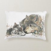 Fun Wolf Mutter mit "Nur der Vorsitz der Mama" Dekokissen (Rückseite)