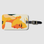 Fun Woman Portrait Modernes Abstraktes Herz Tattoo Gepäckanhänger (Vorderseite (Horizontal))