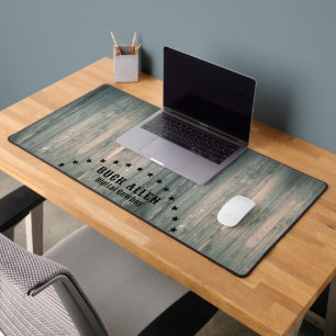 Fun Wood & Stars Western Aussehen Name & Titel Schreibtischunterlage