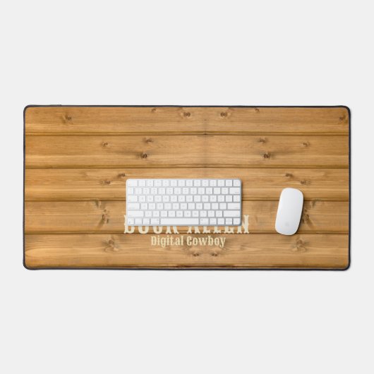 Fun Wood / Western Look Name und Titel Schreibtischunterlage (Tastatur & Maus)