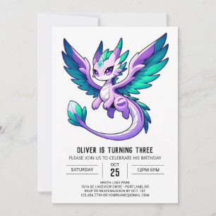 Fun Woodland Dragon Geburtstag Einladung