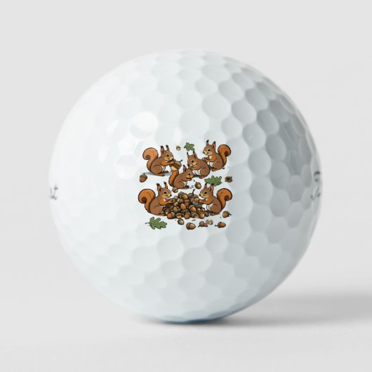 "Fun Woodland Squirrel Illustration" Golfball (Vorderseite)