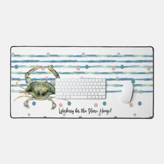Fun "Working for the Beach House", Wasserfarbkrebs Schreibtischunterlage (Tastatur & Maus)