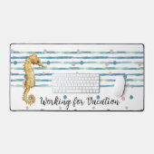 Fun "Working for Vacation", Aquarell-Seepferd Schreibtischunterlage (Tastatur & Maus)