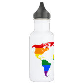 Fun World Map Farbenfrohe Streifen Edelstahlflasche (Links)