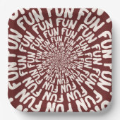 Fun Wort wiederholt Spiralcreme bordeauxrotes Papi Pappteller (Vorderseite)