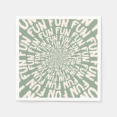 Fun Wort wiederholt Spiralcreme grün Zitronengras Serviette (Vorderseite)