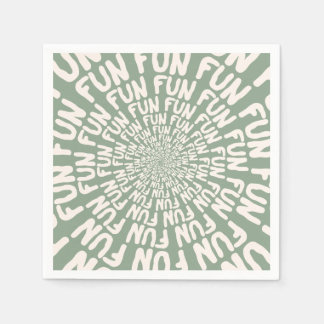 Fun Wort wiederholt Spiralcreme grün Zitronengras Serviette