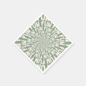 Fun Wort wiederholt Spiralcreme grün Zitronengras Serviette (Ecke)