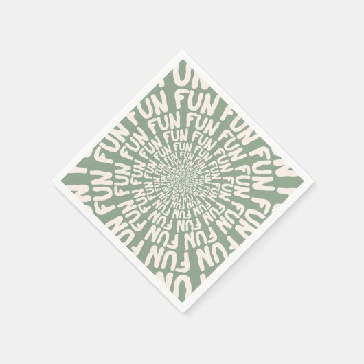 Fun Wort wiederholt Spiralcreme grün Zitronengras Serviette (Ecke)