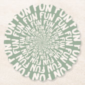 Fun Wort wiederholt Spiralcreme grün Zitronengras  Untersetzer (Vorderseite)