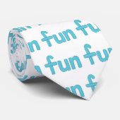 Fun Wortmuster in aqua blauen Krawatten (Gerollt)
