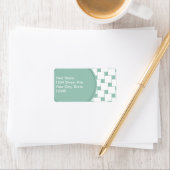 Fun Woven Squares Minze Green Adressaufkleber (Insitu)