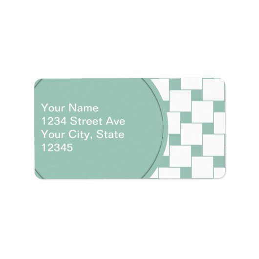 Fun Woven Squares Minze Green Adressaufkleber (Vorne)