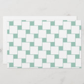 Fun Woven Squares Minze Green Briefpapier (Vorne/Hinten)