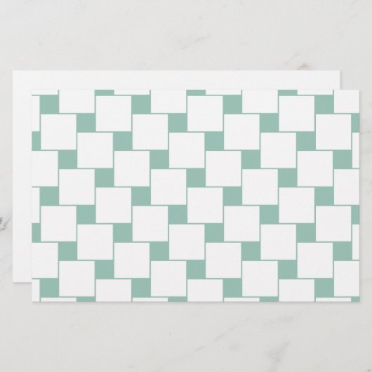 Fun Woven Squares Minze Green Briefpapier (Vorne/Hinten)