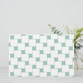 Fun Woven Squares Minze Green Briefpapier (Stehend Vorderseite)