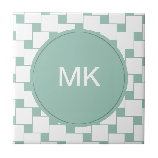 Fun Woven Squares Minze Green Fliese (Vorderseite)