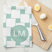 Fun Woven Squares Minze Green Geschirrtuch (Viertel Falte)