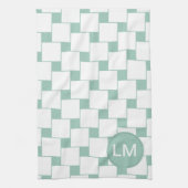Fun Woven Squares Minze Green Geschirrtuch (Vertikal)