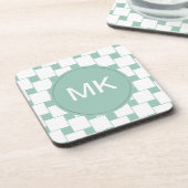 Fun Woven Squares Minze Green Getränkeuntersetzer (Linke Seite)