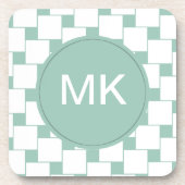 Fun Woven Squares Minze Green Getränkeuntersetzer (Vorderseite)