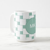 Fun Woven Squares Minze Green Kaffeetasse (Vorderseite Links)