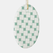 Fun Woven Squares Minze Green Keramik Ornament (Rechts)