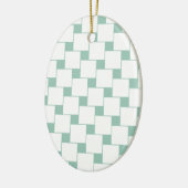 Fun Woven Squares Minze Green Keramik Ornament (Links)