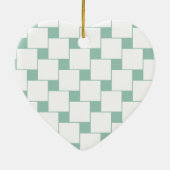 Fun Woven Squares Minze Green Keramikornament (Hinten)