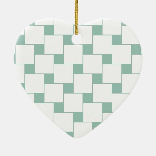 Fun Woven Squares Minze Green Keramikornament (Hinten)