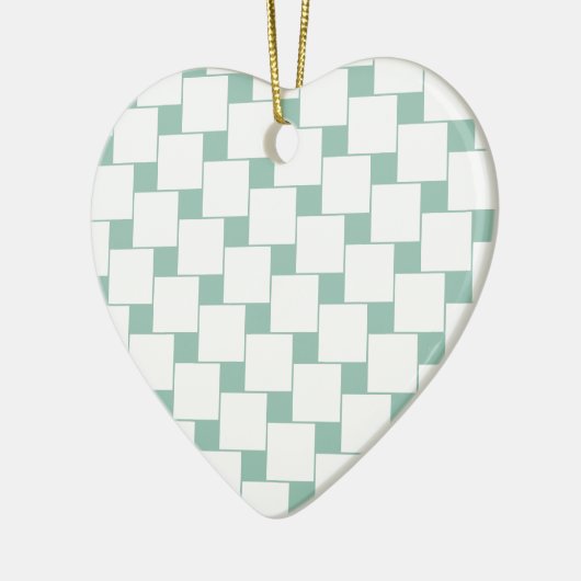 Fun Woven Squares Minze Green Keramikornament (Links)