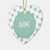 Fun Woven Squares Minze Green Keramikornament (Links)