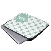 Fun Woven Squares Minze Green Laptopschutzhülle (Vorne Knopf)