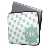 Fun Woven Squares Minze Green Laptopschutzhülle (Vorderseite Links)