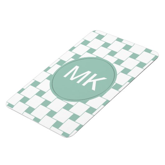 Fun Woven Squares Minze Green Magnet (Linke Seite)