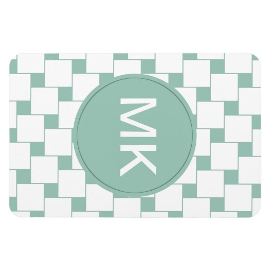 Fun Woven Squares Minze Green Magnet (Horizontal)