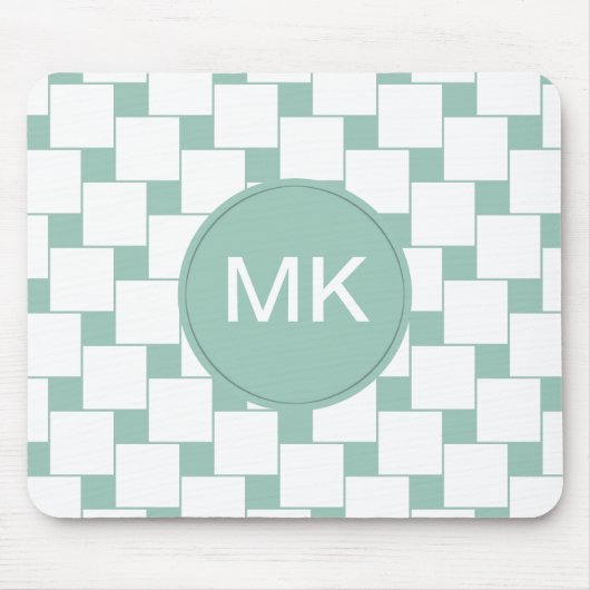 Fun Woven Squares Minze Green Mousepad (Vorne)