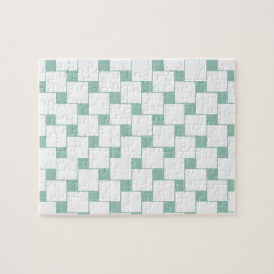 Fun Woven Squares Minze Green Puzzle