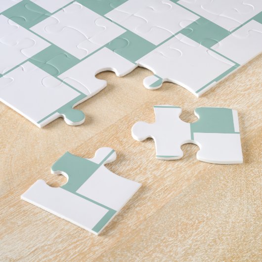 Fun Woven Squares Minze Green Puzzle (Seite)