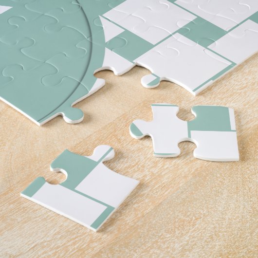 Fun Woven Squares Minze Green Puzzle (Seite)