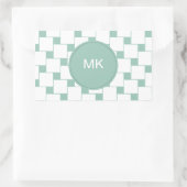 Fun Woven Squares Minze Green Rechteckiger Aufkleber (Tasche)