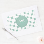 Fun Woven Squares Minze Green Rechteckiger Aufkleber (Umschlag)