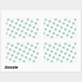 Fun Woven Squares Minze Green Rechteckiger Aufkleber (Blatt)