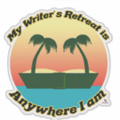 Fun Writer kehren Epic Author Tropical Time zurück Aufkleber (Vorderseite)