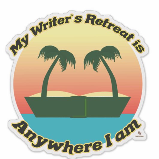 Fun Writer kehren Epic Author Tropical Time zurück Aufkleber (Vorderseite)