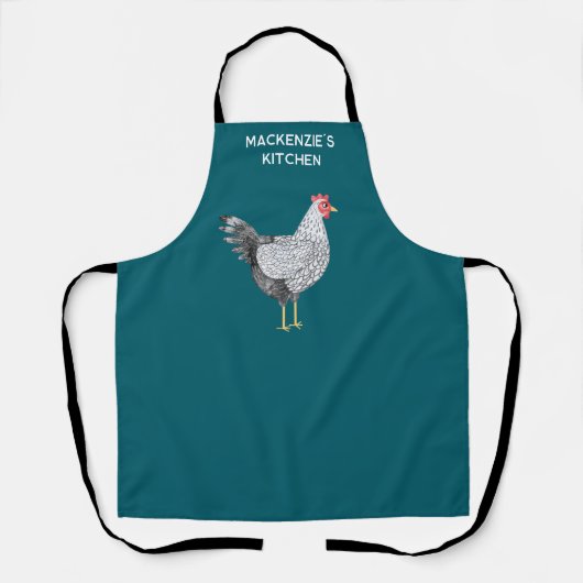 Fun Wyandotte Chicken Hen Wassercolor Personalisie Schürze (Vorderseite)
