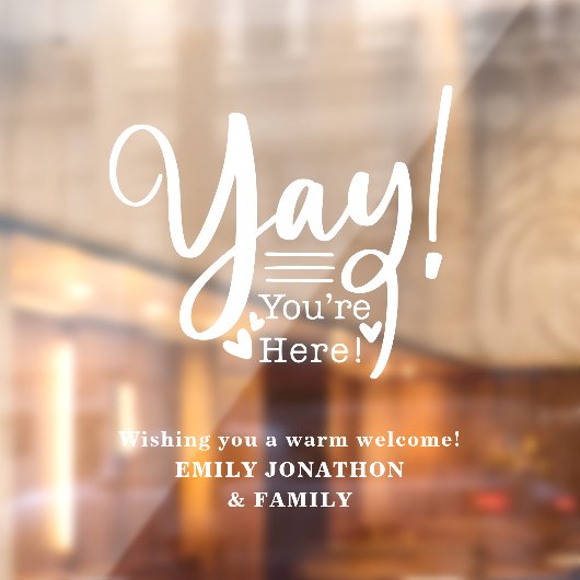 Fun Yay Sie sind hier Willkommen Besucher Name Fensteraufkleber (Blatt 2)