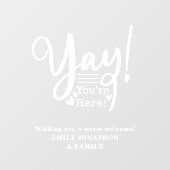 Fun Yay Sie sind hier Willkommen Besucher Name Fensteraufkleber (Blatt)