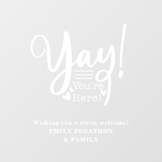 Fun Yay Sie sind hier Willkommen Besucher Name Fensteraufkleber (Blatt)